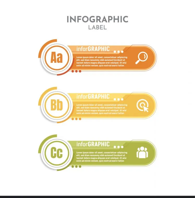infographic label template flat horizontal bars 