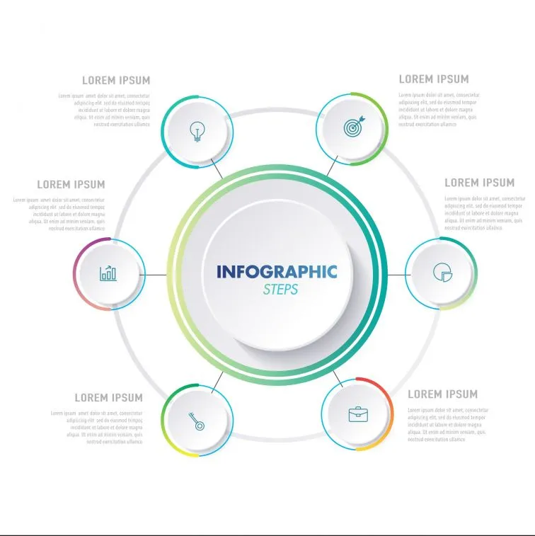 infographic circle template symmetric elegant design  
