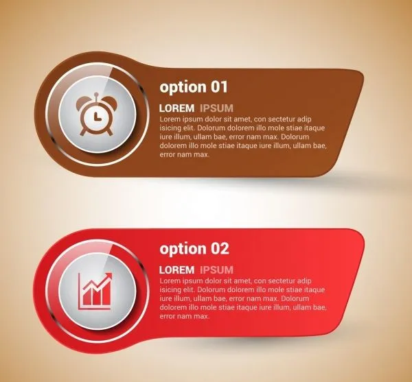 horizontal infographics template shiny colored flat rounded design 