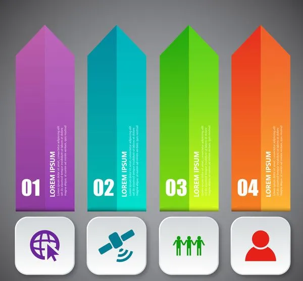 infographic diagram with 3d vertical arrow illustration 