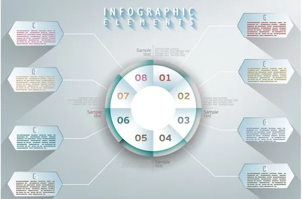 infographic template element pie chart 