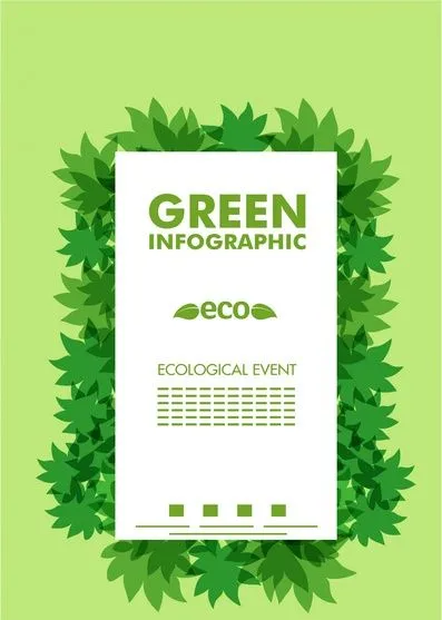 eco infographic banner green leaves decoration 