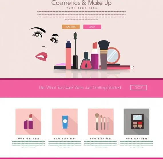 cosmetic branding advertisement webpage design style 
