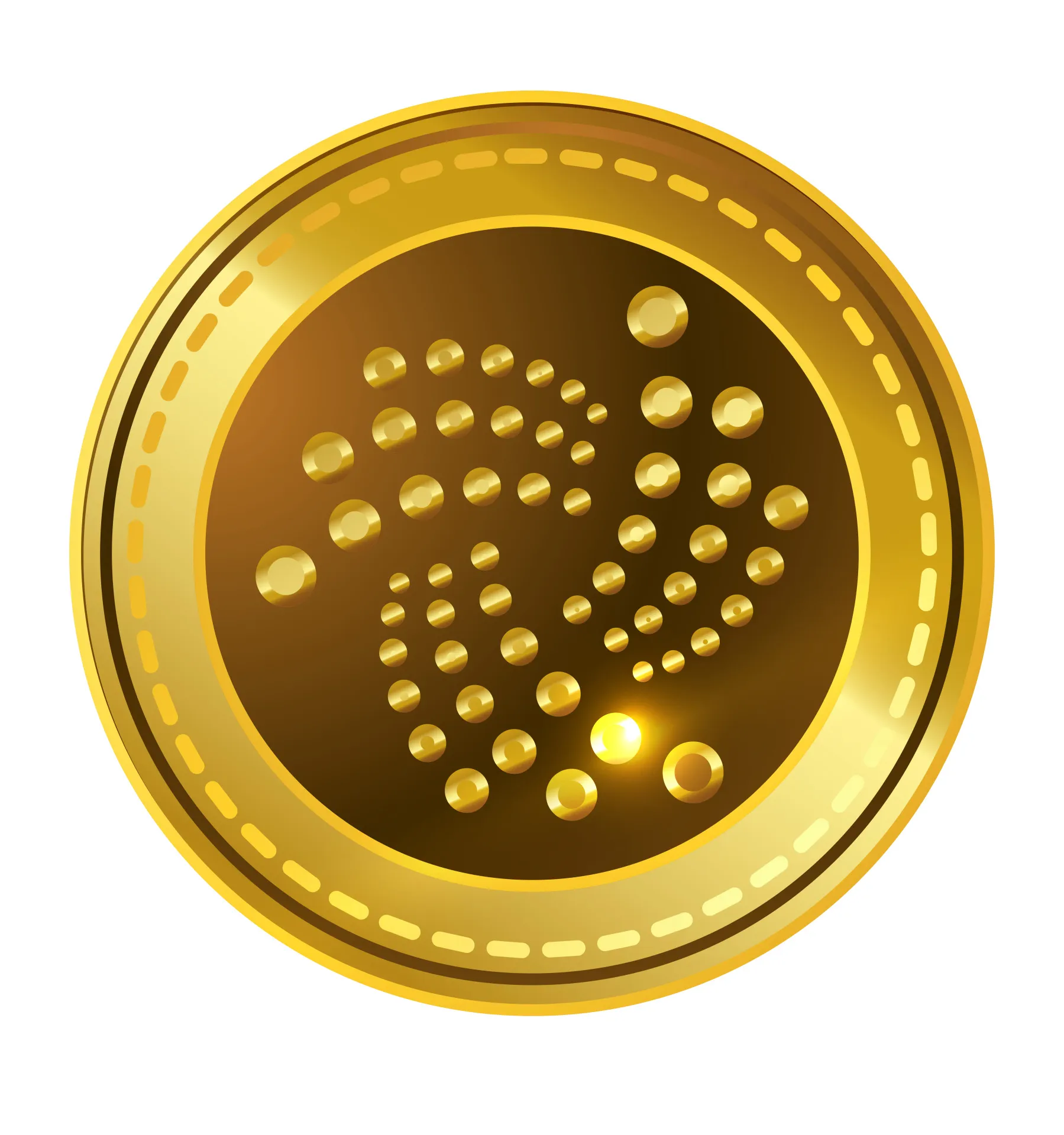 iota coin sign icon shiny luxury golden design 