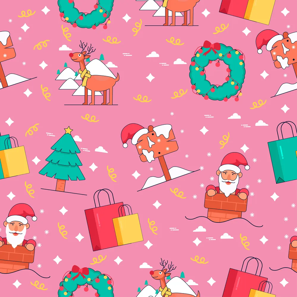 Seamless Cartoon Christmas Background
