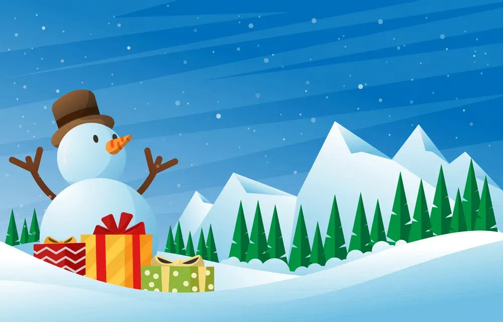 Christmas White Snowman Background