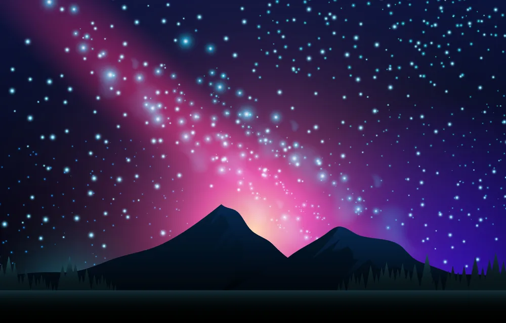 Mountain With Milkyway Background