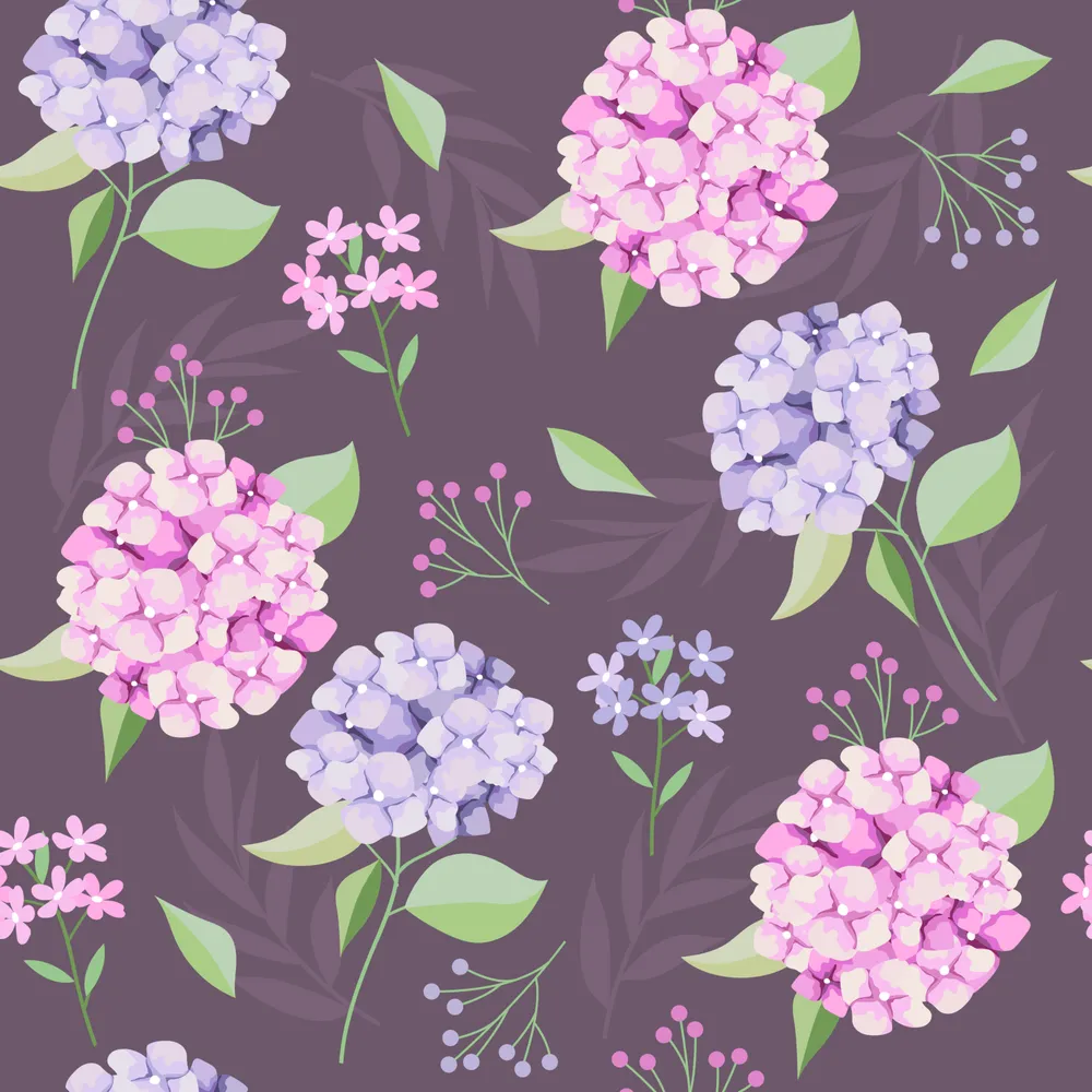 Beautiful Hydrangea Seamless Background