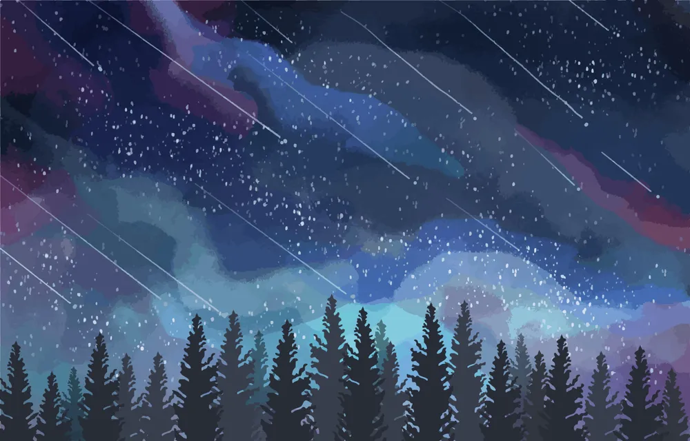 Watercolor Meteor Shower Background