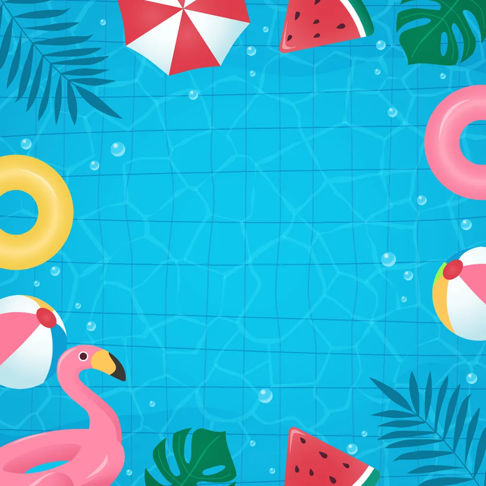 Pool Party Border Background