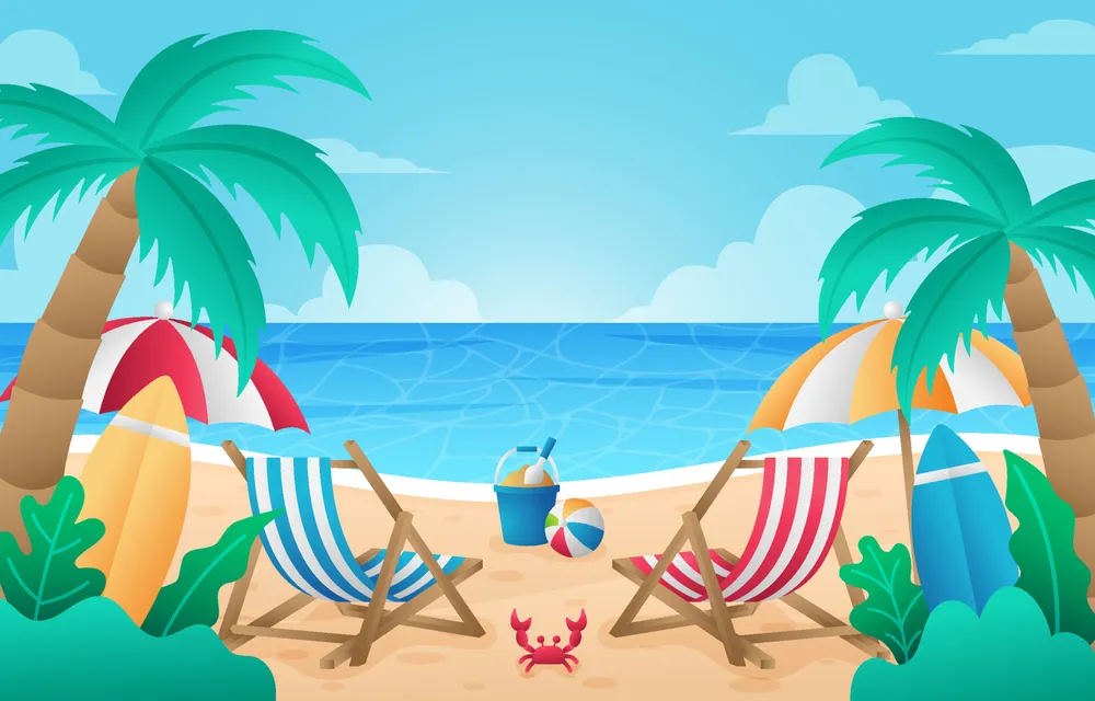 Summer Beach Scenery Background