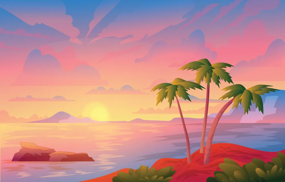Sunset Beach Background