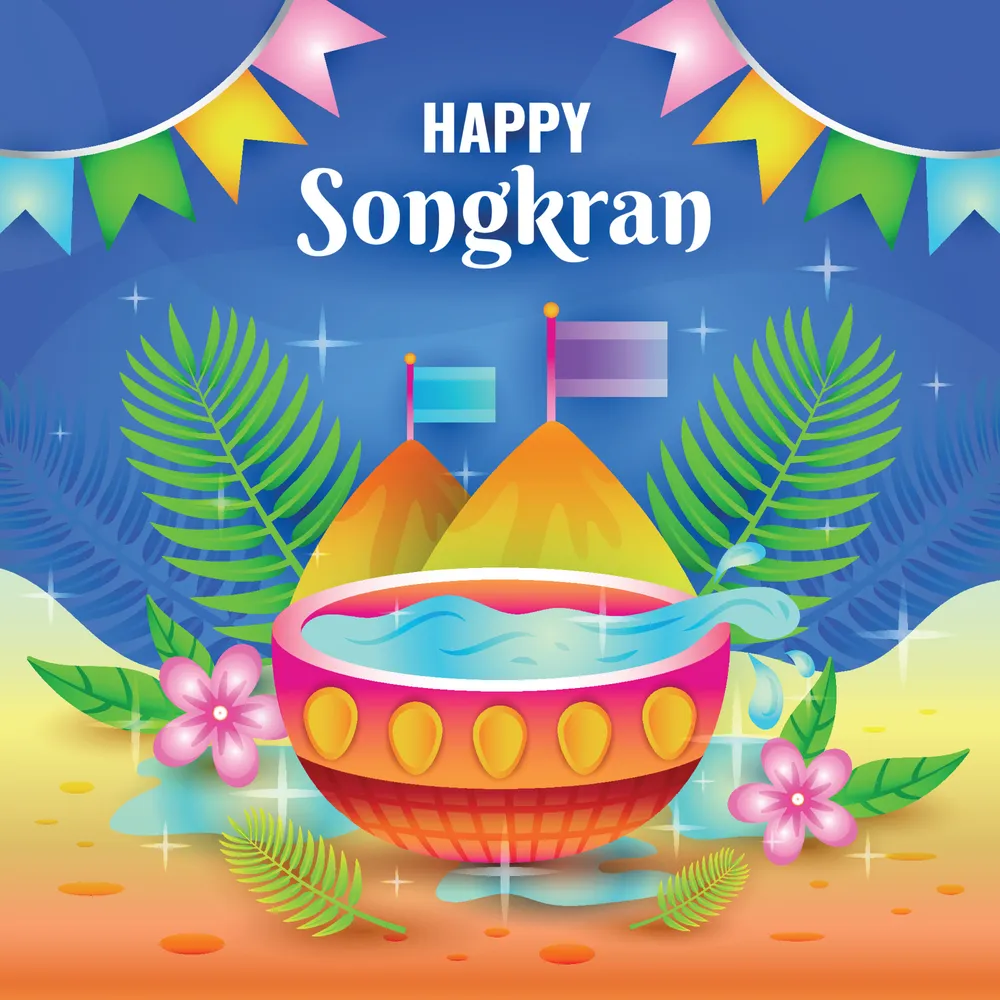 Happy Songkran Background Template
