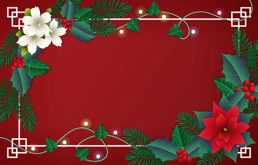Christmas Floral Foliage Background