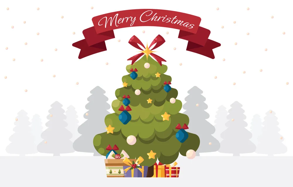 White Christmas Tree Background