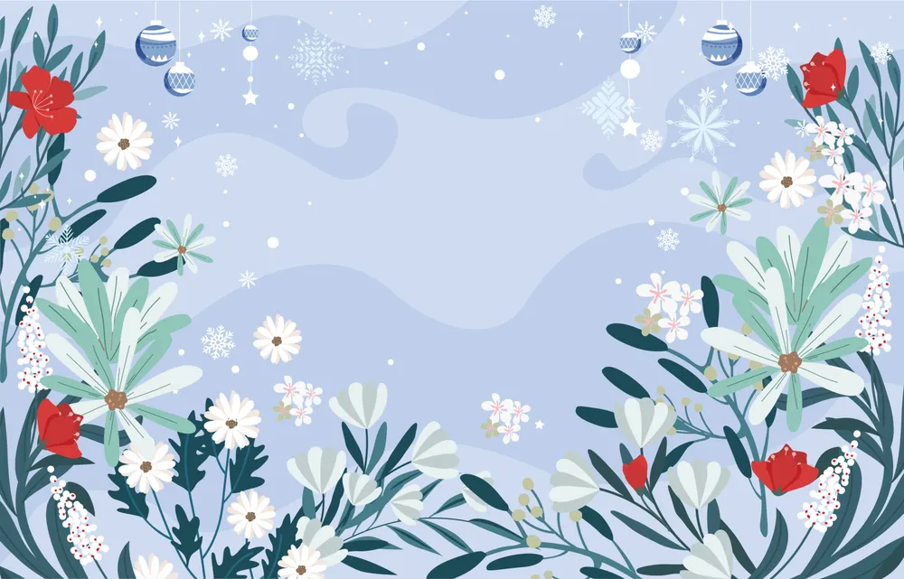 Beautiful Winter Flowers Background