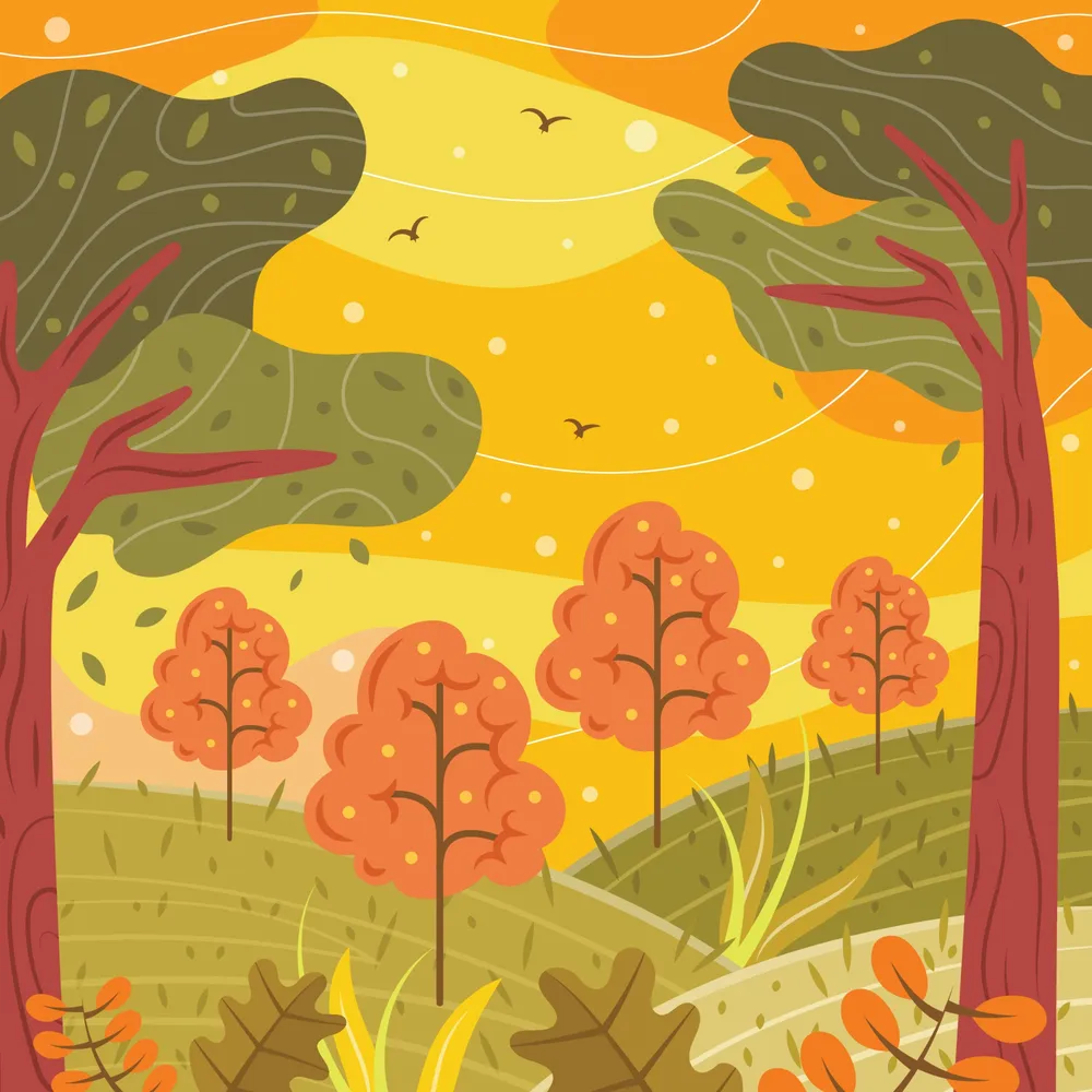Autumn Forest Background Template