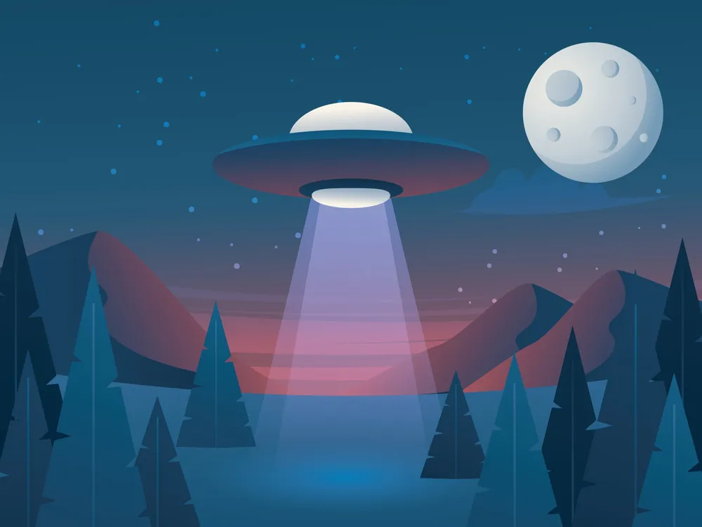 UFO at Night Background
