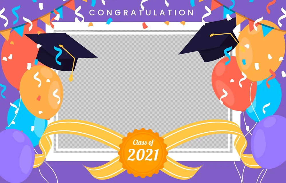 Flat Graduation Photoframe Background