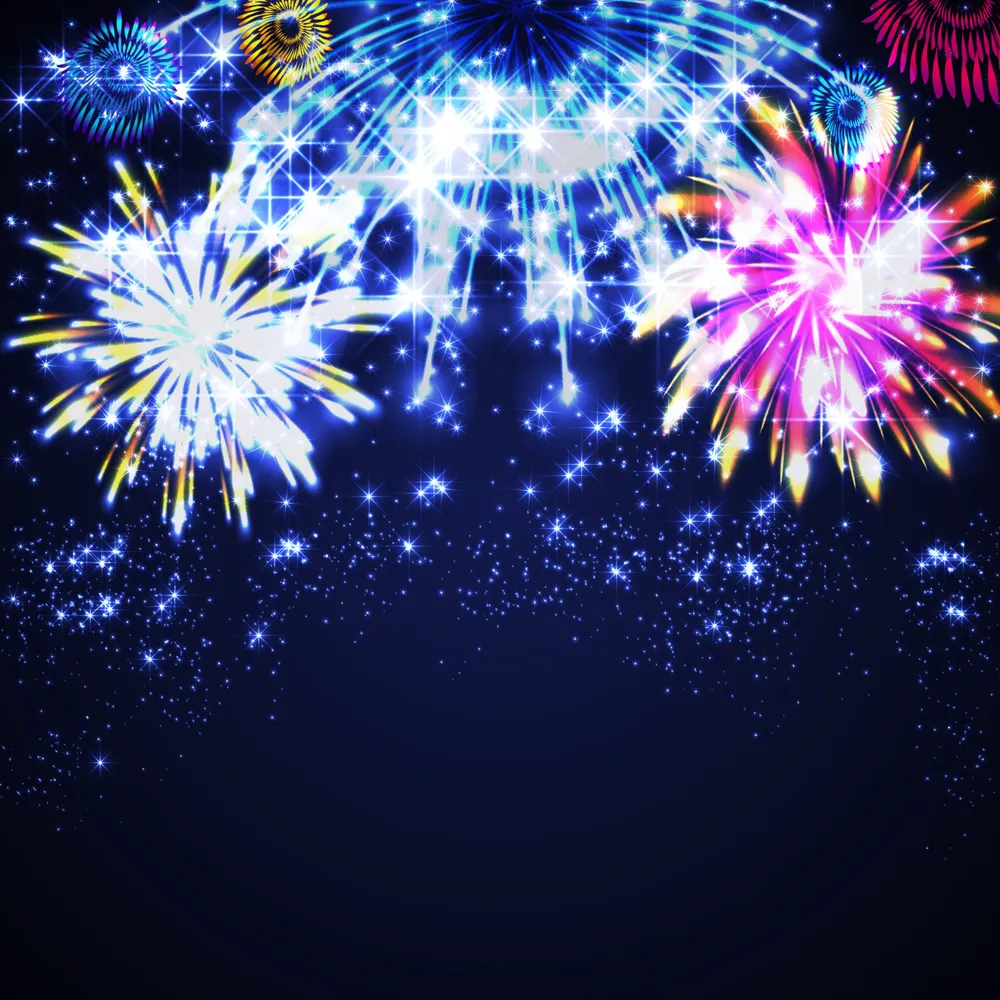 Colorful Sparkling Fireworks Background