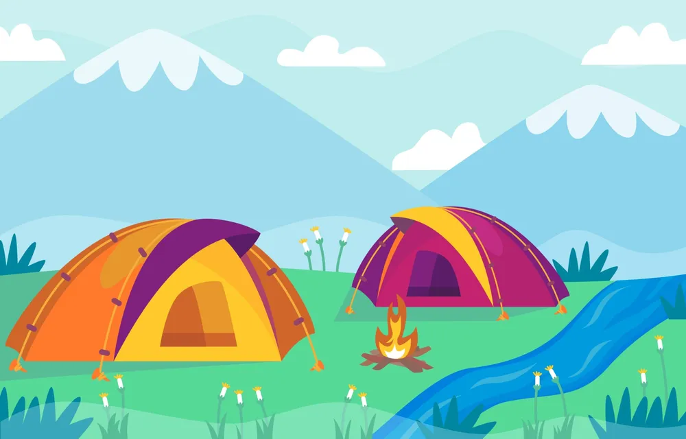 Camping ground landcsape background