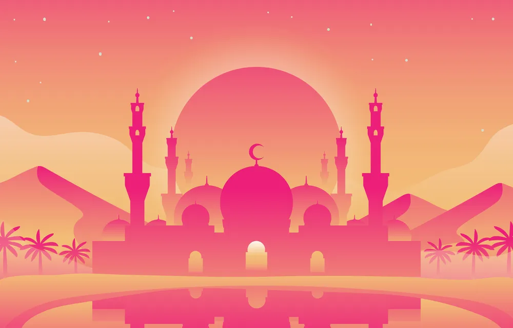 Beautiful Pink Mosque Background