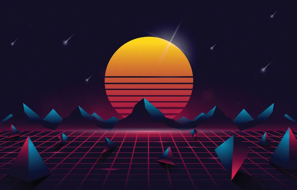 Abstract Retro Futuristic Background