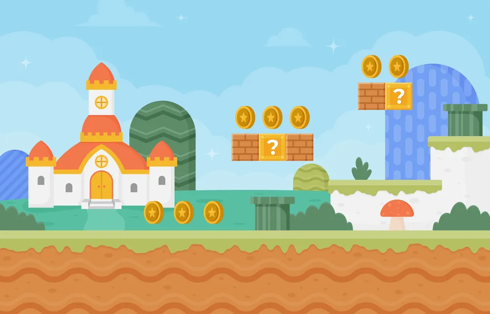Retro Fantasy Video Game Background