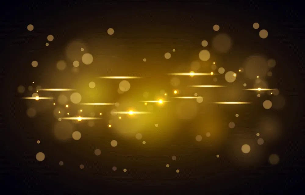 Golden Sparkle Bokeh Effect Background