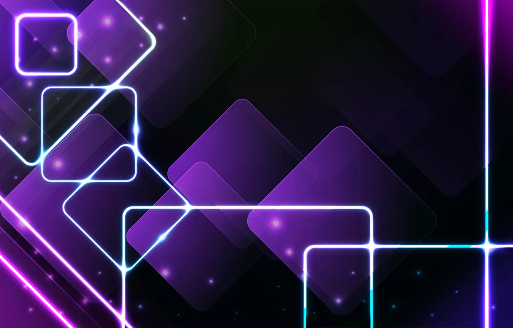 Rounded Square Neon Light Background