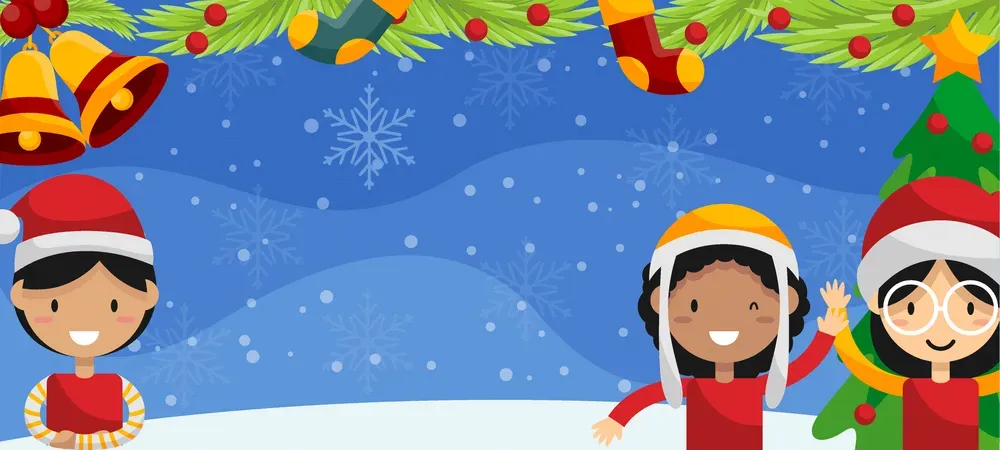 Cartoon Kids Christmas Party Background