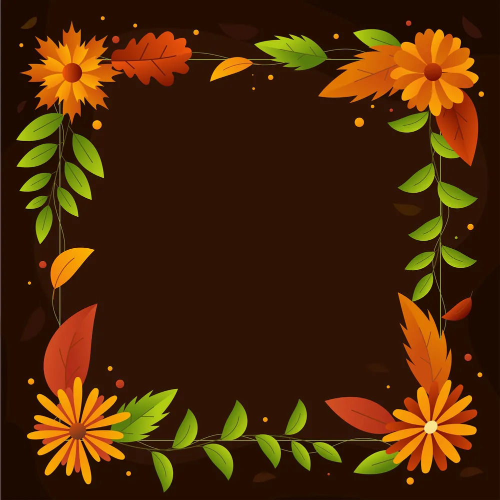 Nature Fall Leaf Border Background