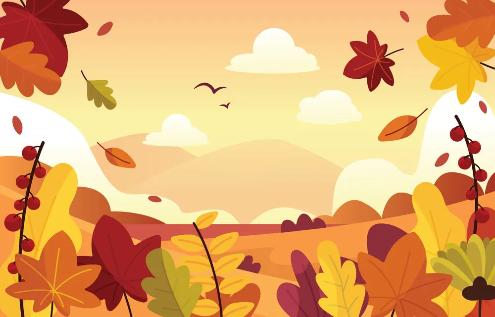 Fall Floral Landscape Background View