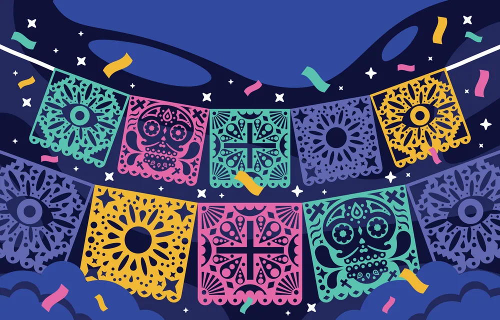 Papel Picado Mexican Fest Background