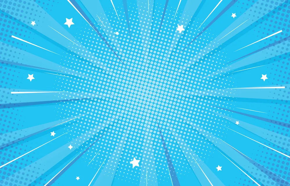 Pop Art Blue Halftone Background