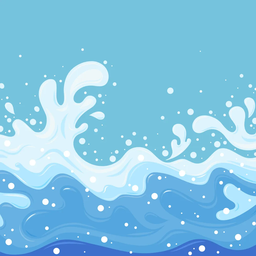 Water Splash Flat Style Background