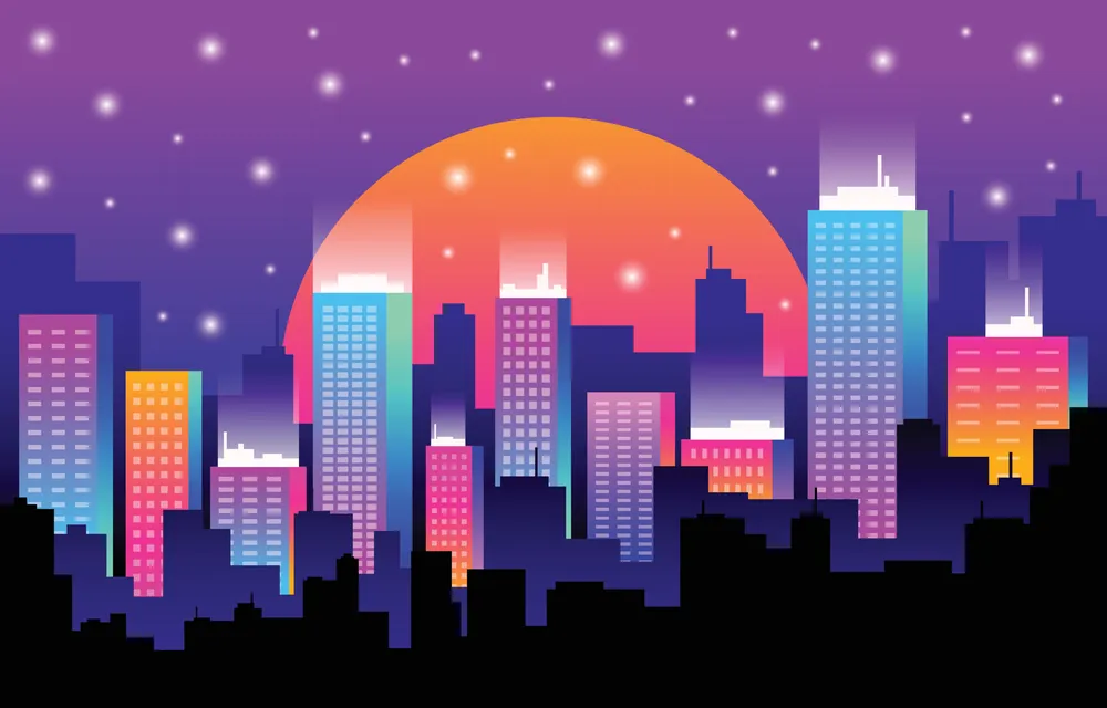 Futuristic Cityscape In Bright Background