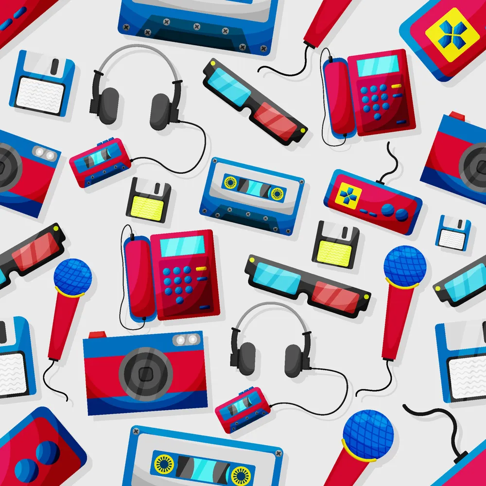Retro 90s Item Seamless Background