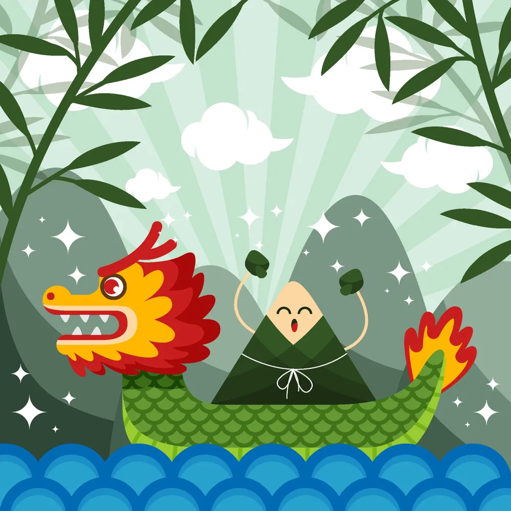 Cute Dragon Boat Festival Background