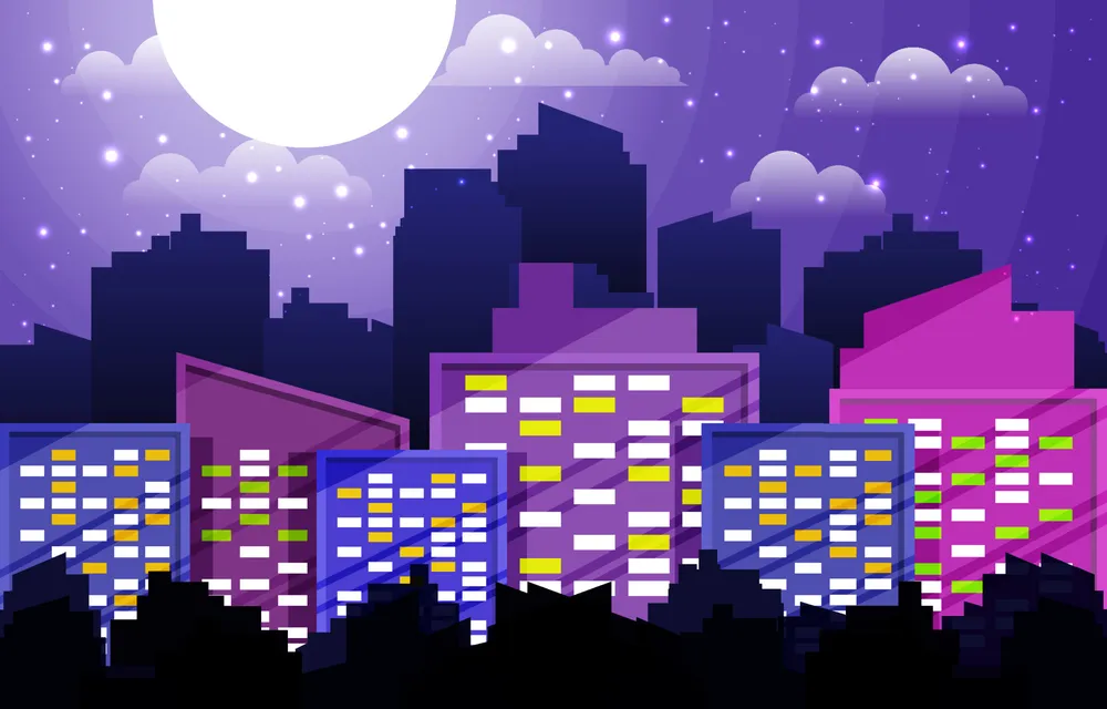 City Skyscraper Night View Background