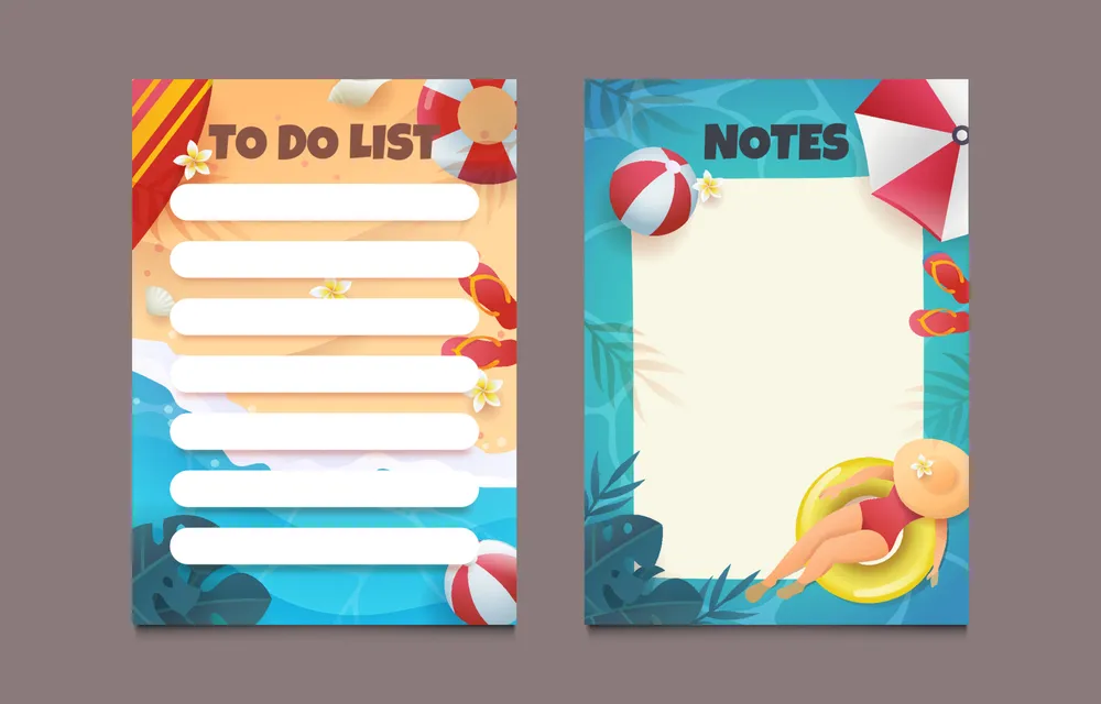 Summer Holiday Journal Template Background