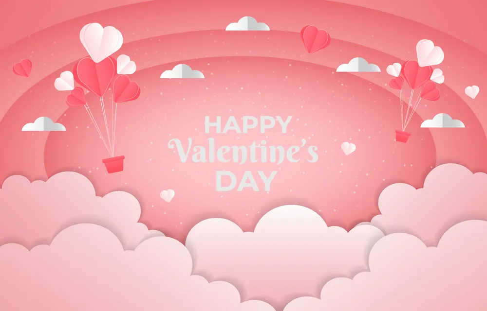 Valentine's Day Paper Cut Background