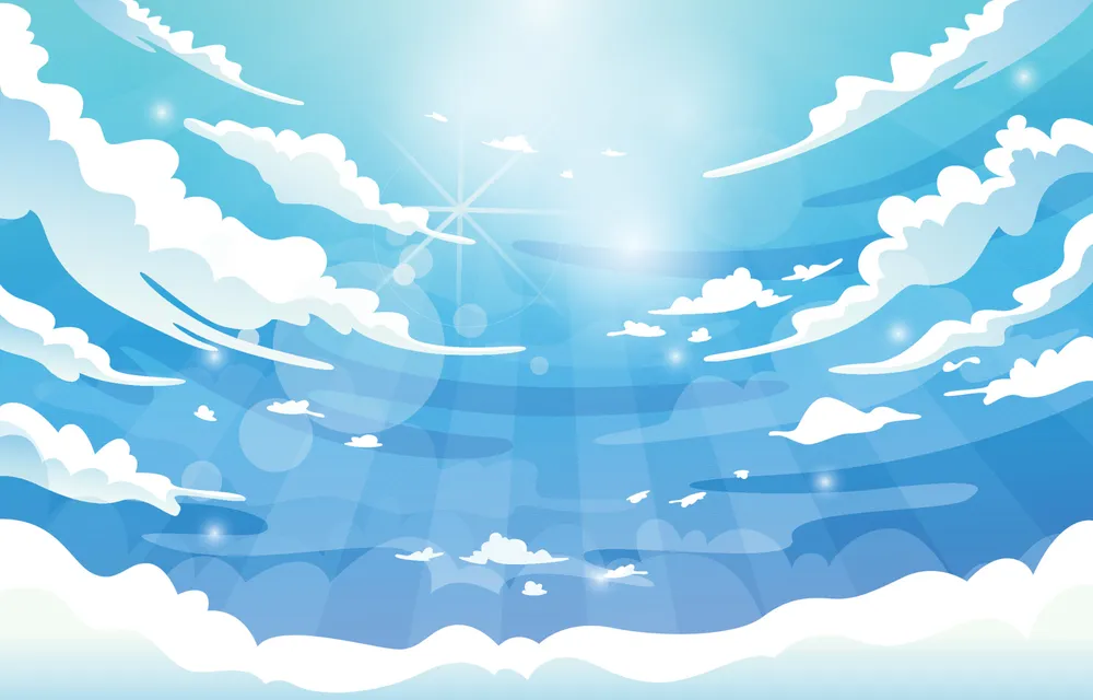 Blue Sky Shine Drawing Background