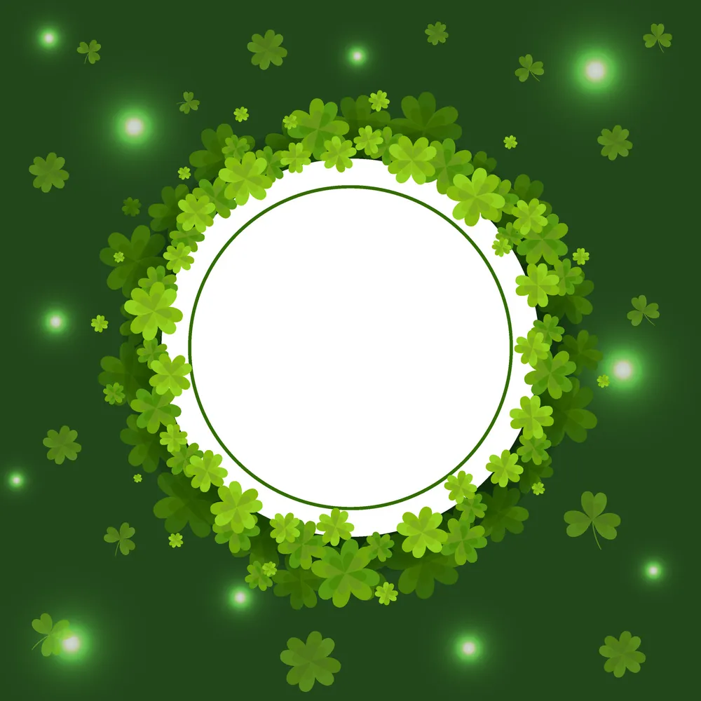 Paper on Shamrock Leaves Background