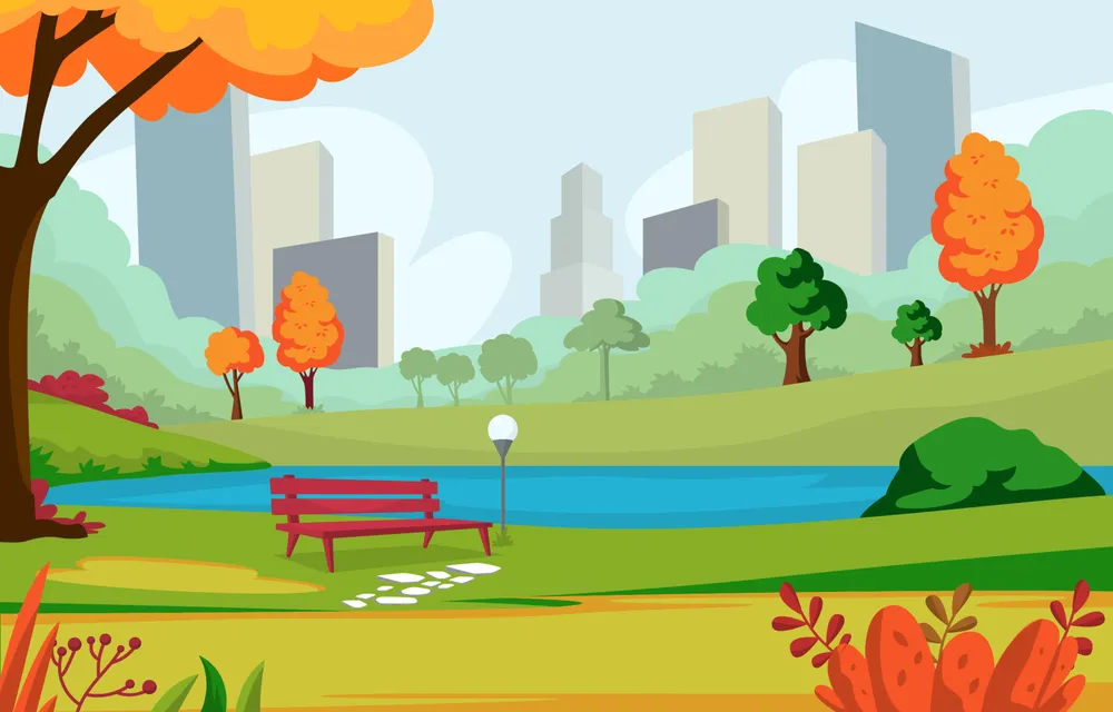 Scenery City Park Outdoor Background