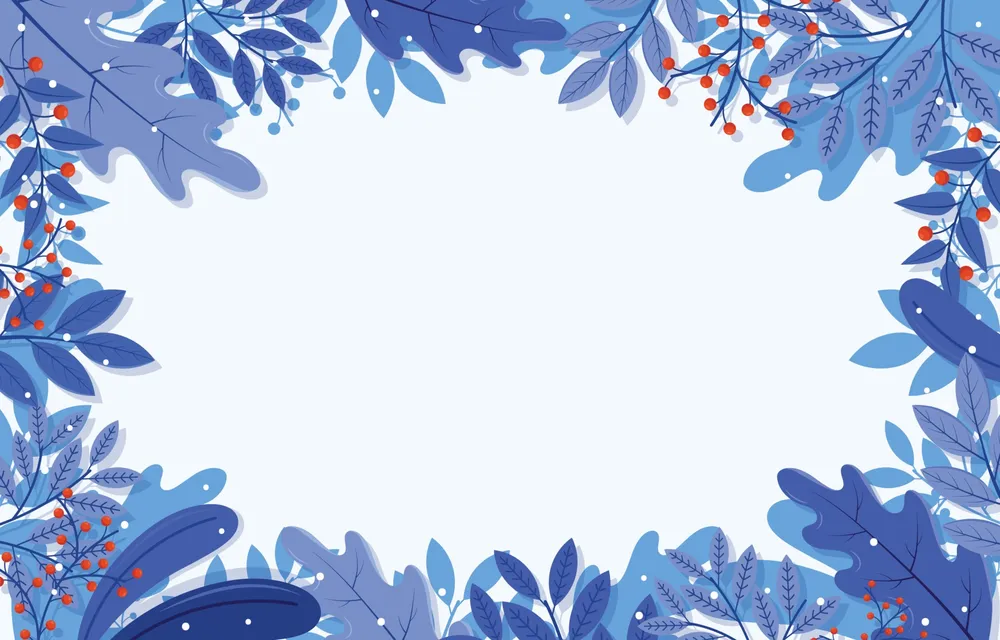 Flat Background with Winter Floral