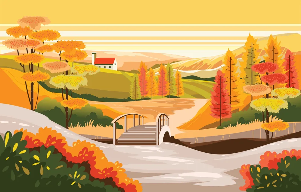 Beautiful Autumn Scenery landscape Background