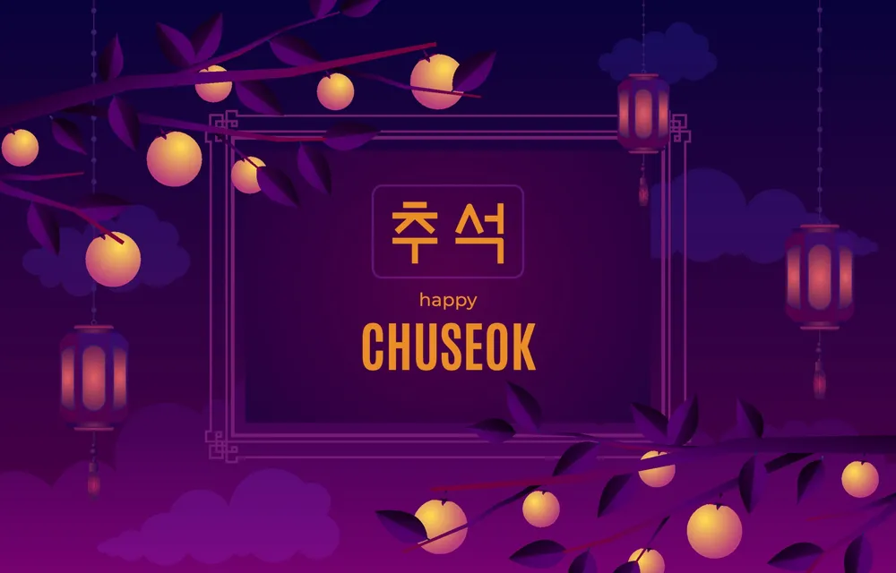 Chuseok Festival with Dark Background