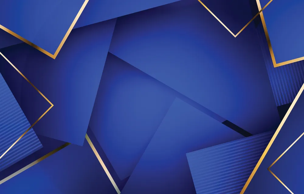 Minimalist Blue and Gold Background