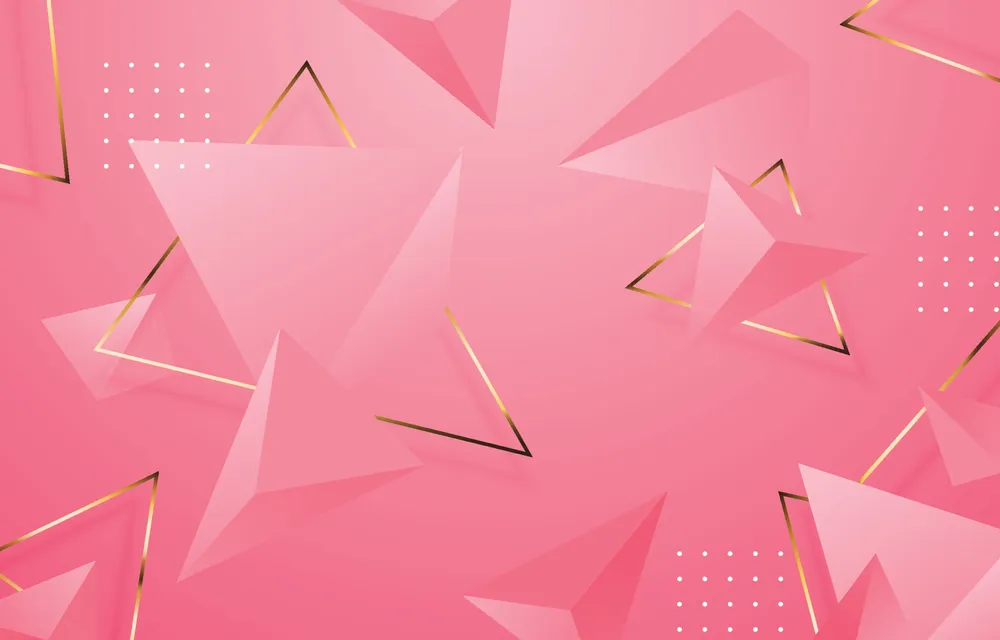 Pink 3D Triangle Geometric Background